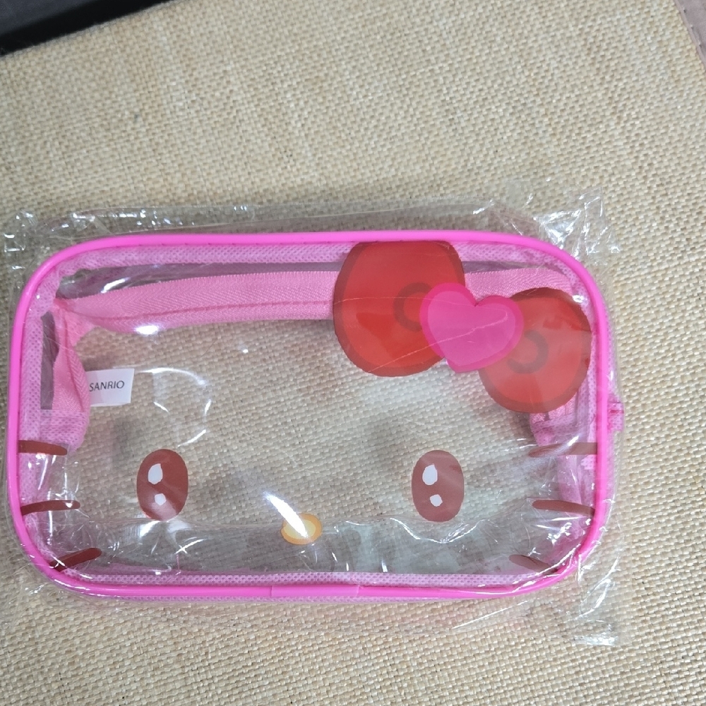 SALE* Sanrio Hello Kitty Transparent Pink Pouch NWOT - Picture 4 of 5
